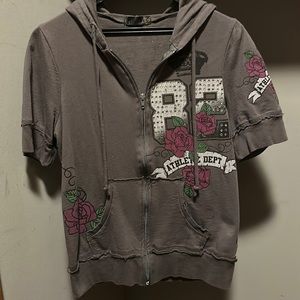 Fusion embellished hooded sweatshirt